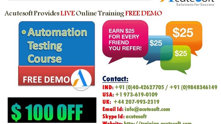 Automation Testing Online training from Industry Experts-Acutesoft