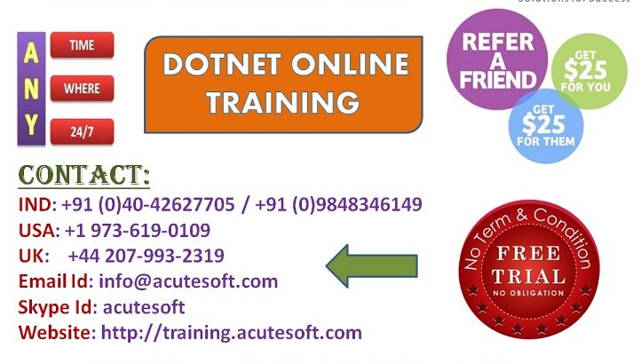 DOT NET Online Training by AcuteSoft with 10+ years SMEs.