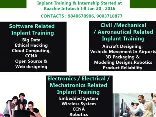 INPLANT TRAINING IN CHENNAI BY KAASHIV INFOTECH