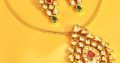 Best Discount on Kundan Meenakari Pendant Set